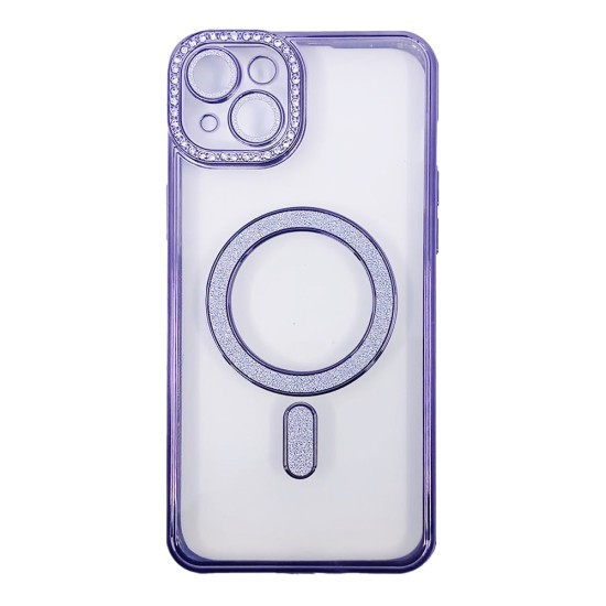 Capa Magnética com Lente de Câmara para Apple iPhone 15 Plus Roxo